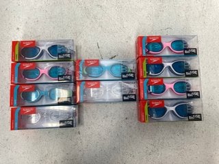 10 X ASSORTED SPEEDO SWIMMING GOGGLES TO INCLUDE PAIR OF SPEEDO BIOFUSE 2.0 FITNESS SWIMMING GOGGLES IN WHITE: LOCATION - F5