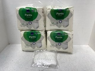 4 X PACKS OF ABENA L1 PREMIUM BLADDER PROTECTION PANTS - SIZE UK LARGE: LOCATION - F5