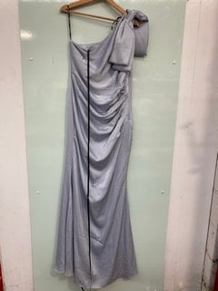 LAVISH ALICE LADIES LONG EVENING DRESS WITH BOW DETAIL IN LIGHT BLUE- UK SIZE 14- RRP £158.00: LOCATION - F3