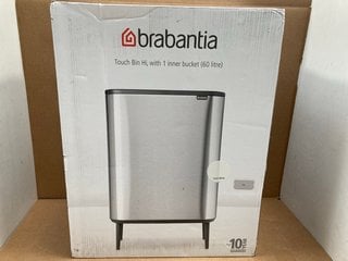 BRABANTIA 60L TOUCH BIN HI WITH 1 INNER BUCKET IN FRESH WHITE: LOCATION - F3