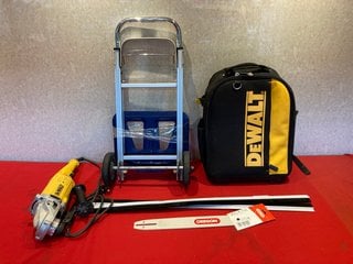 QTY OF ASSORTED ITEMS TO INCLUDE DEWALT TOOL BACKPACK CARRIER: LOCATION - F2