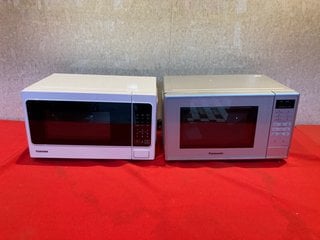 TOSHIBA MM-EM20P(WH) MICROWAVE OVEN IN WHITE TO ALSO INCLUDE PANASONIC NN-E28JMM MICROWAVE OVEN IN SILVER: LOCATION - F1