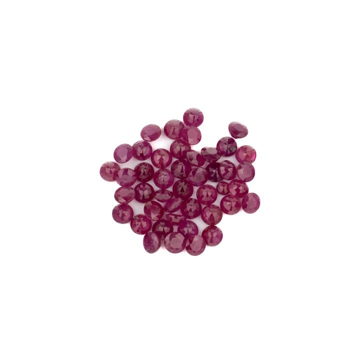 9.12ct Ruby Faceted Round-cut Parcel of Gemstones, 3.5mm