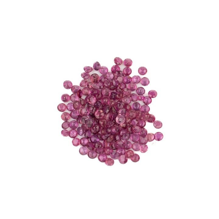 10.58ct Ruby Faceted Round-cut Parcel of Gemstones, 2.25mm