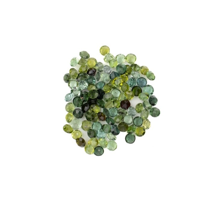 8.60ct Green Tourmaline Faceted Round-cut Parcel of Gemstones, 2.75mm