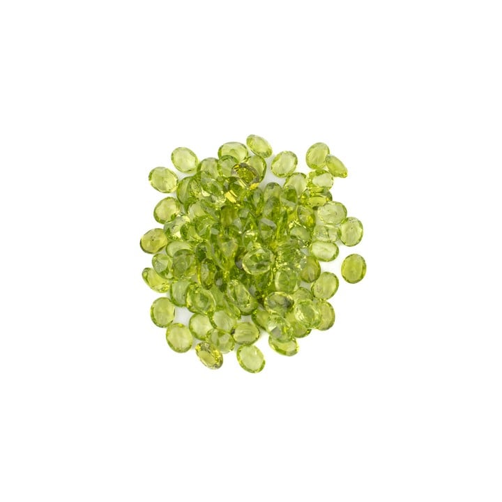 33.93ct Peridot Faceted Oval-cut Parcel of Gemstones, 5x4mm