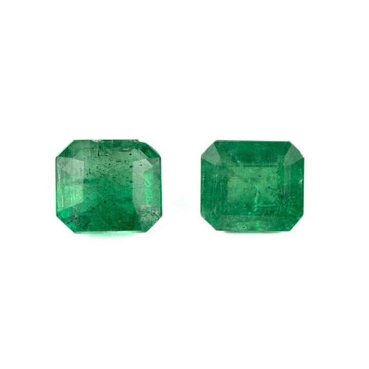 2.89ct Columbian Emerald Faceted Octagon-cut Two Gemstones (VAT Only Payable on Buyers Premium)