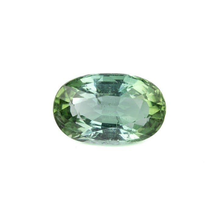 5.70ct Bluish Green Tourmaline Transparent Faceted Oval-cut Single Gemstone, 13.86x8.88x6.56mm. Report:  WGI19634153775 (VAT Only Payable on Buyers Premium)