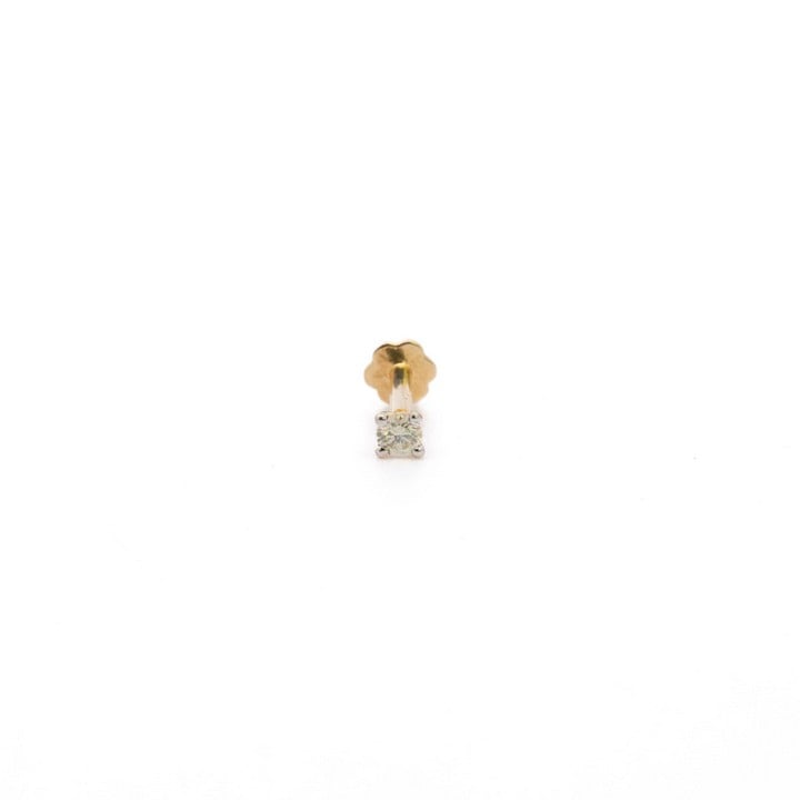 18K Yellow 0.07ct Diamond Nose, Lip and Ear Stud, 0.3g (VAT Only Payable on Buyers Premium)