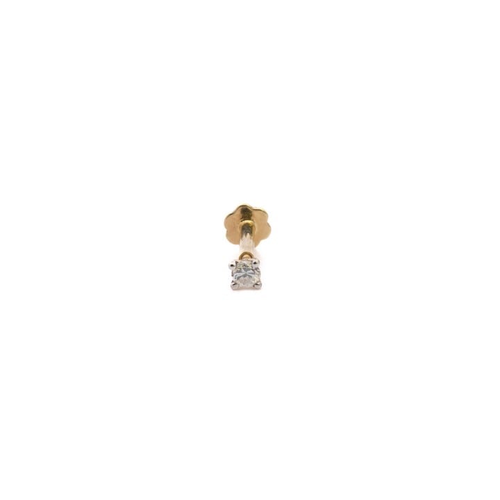 18K Yellow 0.06ct Diamond Nose, Lip and Ear Stud, 0.3g (VAT Only Payable on Buyers Premium)