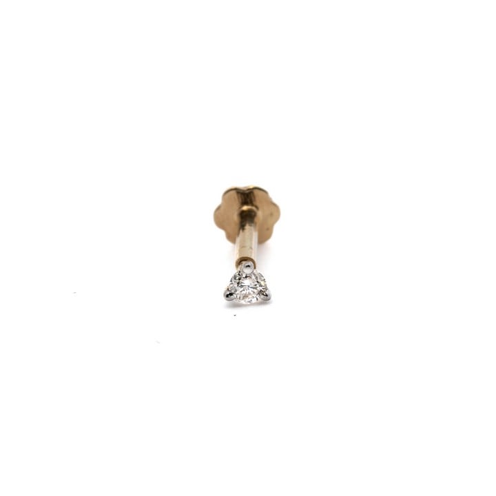 18K Yellow 0.045ct Diamond Nose, Lip and Ear Stud, 0.3g (VAT Only Payable on Buyers Premium)