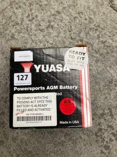 (COLLECTION ONLY) YUASA POWERSPORTS AGM BATTERY: LOCATION - AR11