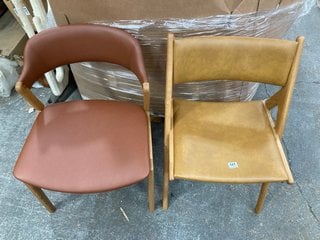 JOHN LEWIS & PARTNERS DINING CHAIR IN LIGHT BROWN TO INCLUDE JOHN LEWIS & PARTNERS DINING CHAIR IN BROWN: LOCATION - A8