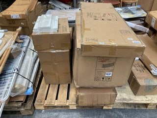 PALLET OF ASSORTED FURNITURE ITEMS TO INCLUDE JOHN LEWIS & PARTNERS PALMA MEDIA UNIT GREIGE: LOCATION - A8 (KERBSIDE PALLET DELIVERY)