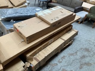 PALLET OF ASSORTED INCOMPLETE FURNITURE TO INCLUDE WING PANEL STORAGE BED IN STEEL BOX 2 OF 3: LOCATION - A7 (KERBSIDE PALLET DELIVERY)