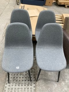 4 X GREY FABRIC DINING CHAIRS: LOCATION - A7