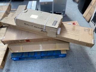 PALLET OF ASSORTED INCOMPLETE FURNITURE ITEMS TO INCLUDE BIRLEA 135CM PHOENIX OTTOMAN BED IN NAVY BLUE (BOX 4): LOCATION - A4 (KERBSIDE PALLET DELIVERY)