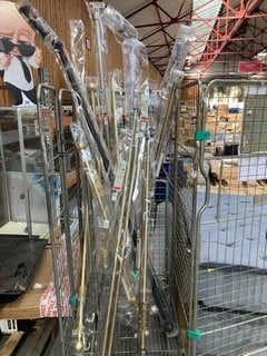 CAGE OF ASSORTED CURTAIN POLES TO INCLUDE JOHN LEWIS & PARTNERS 28MM FIXED EYELET STUD FINIAL CURTAIN POLE KIT (CAGE NOT INCLUDED): LOCATION - A6 (KERBSIDE PALLET DELIVERY)