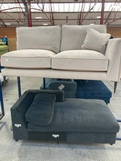 INCOMPLETE SOFA IN BEIGE TO INCLUDE INCOMPLETE CORNER SOFA IN BLACK: LOCATION - B3