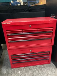 2 X 6 DRAWER TOOL CHESTS WITH OPEN TOP IN RED: LOCATION - B4