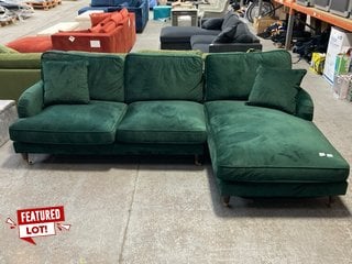 3 SEATER CORNER SOFA IN DARK GREEN: LOCATION - B1