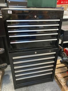 6 DRAWER TOOL CHEST IN BLACK TO INCLUDE 5 DRAWER TOOL CHEST WITH OPEN TOP IN BLACK: LOCATION - B5