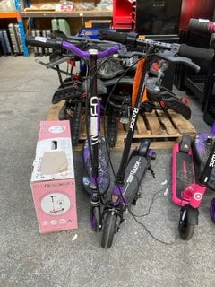 (COLLECTION ONLY) 2 X WIRED XL KIDS ELECTRIC SCOOTERS IN BLACK/PURPLE TO INCLUDE GLOBBER KIDS ELECTRIC SCOOTER IN PINK/BLACK: LOCATION - B5