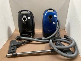 2 X MIELE CYLINDER BAGLESS VACUUM CLEANERS IN BLACK/BLUE: LOCATION - AR2