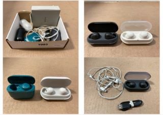 QTY OF ASSORTED TECH ITEMS TO INCLUDE SONY WF-C700N NOICE CANCELLING EARBUDS IN WHITE: LOCATION - AR5