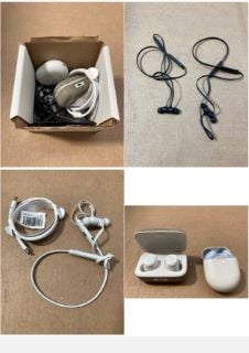 5 X ASSORTED TECH ITEMS TO INCLUDE SENNHEISER WIRELESS EARBUDS IN WHITE: LOCATION - AR5