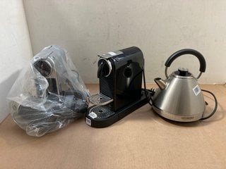 3 X ASSORTED KITCHEN ITEMS TO INCLUDE MORPHY RICHARDS STAINLESS STEEL PYRAMID KETTLE: LOCATION - AR5