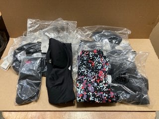 QTY OF ASSORTED CLOTHING ITEMS TO INCLUDE UNDER ARMOUR PATTERNED LEGGINGS IN MULTI - UK XS: LOCATION - AR14