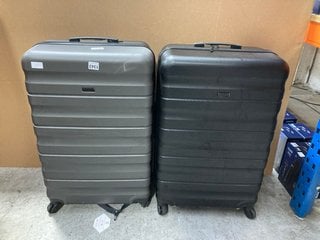 JOHN LEWIS & PARTNERS 2 X LARGE HARD SHELL WHEELED COMBINATION LOCK SUITCASES IN GRAPHITE: LOCATION - AR16