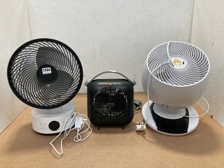 3 X ASSORTED FANS TO INCLUDE DELONGHI FAN IN BLACK: LOCATION - A5T