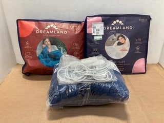 QTY OF ASSORTED ITEMS TO INCLUDE DREAMLAND HEATED VELVET HERRININGBONE THROW IN TEAL: LOCATION - A5T