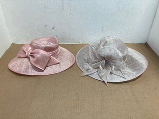 2 X ASSORTED JOHN LEWIS & PARTNERS LADIES HATS TO INCLUDE BETTY DOWNTURN HAT IN ROSE PINK RRP £115: LOCATION - A5T