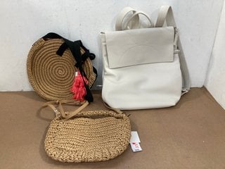 QTY OF ASSORTED JOHN LEWIS & PARTNERS ITEMS TO INCLUDE RAFFIA XBODY WICKER BAG: LOCATION - A5T