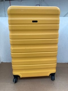 JOHN LEWIS & PARTNERS HARD SHELL SUITCASE IN YELLOW & BLACK: LOCATION - A5T