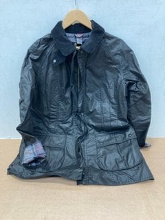 BARBOUR ORIGINAL JACKET IN BLACK SIZE 16: LOCATION - A6T