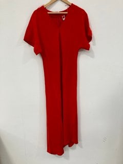 JOHN LEWIS & PARTNERS VIS BIAS DRESS IN RED SIZE 14: LOCATION - A6T