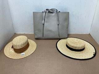 QTY OF ASSORTED ITEMS TO INCLUDE JOHN LEWIS & PARTNERS STRAW HATS: LOCATION - A6T