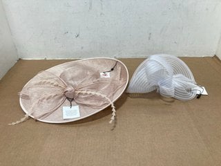 2 X ASSORTED JOHN LEWIS & PARTNERS ITEMS TO INCLUDE JAYNE JUMBO BOW HAT IN PALE PINK: LOCATION - A6T