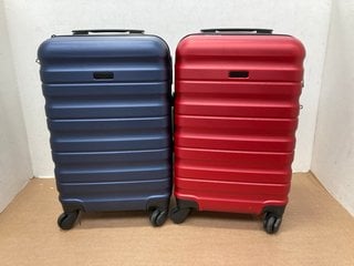 2 X SMALL JOHN LEWIS & PARTNERS CABIN CASES TO INCLUDE RED & BLACK HARD SHELL CASE: LOCATION - A6T