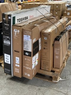 PALLET OF ASSORTED SPARES AND REPAIRS TV'S TO INCLUDE TOSHIBA FIRE TV ( PCB BOARDS REMOVED ): LOCATION - A1 (KERBSIDE PALLET DELIVERY)