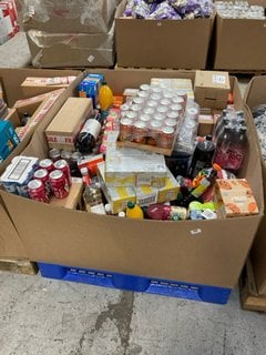 PALLET OF ASSORTED DRINKS TO INCLUDE DR PEPPER ZERO 330ML CANS ( B.B DATE 31.12.24 ): LOCATION - A2 (KERBSIDE PALLET DELIVERY)