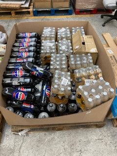 PALLET OF ASSORTED ITEMS TO INCLUDE PEPSI MAX 2L BOTTLES (B.B DATE 11.2024): LOCATION - A5 (KERBSIDE PALLET DELIVERY)