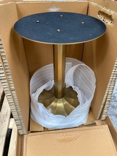 JOHN LEWIS & PARTNERS JEWEL PEDESTAL TABLE BASE IN GOLD: LOCATION - A5 (KERBSIDE PALLET DELIVERY)