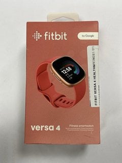 FITBIT VERSA 4 SMARTWATCH (ORIGINAL RRP - £179) IN COPPER ROSE ALUMINIUM CASE & PINK SAND INFINITY BAND: MODEL NO FB 523 (WITH BOX & SPARE STRAP) [JPTM124726]