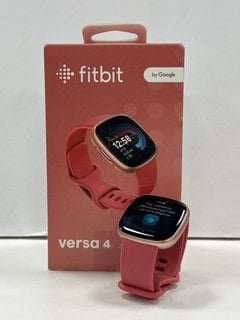 FITBIT VERSA 4 HEALTH & FITNESS TRACKER IN COPPER ROSE/PINK: MODEL NO FB523 (WITH BOX, STRAPS & CHARGING CABLE) [JPTM124401]