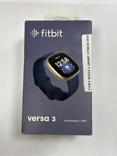 FITBIT VERSA 3 SMARTWATCH + GPS IN SOFT GOLD ALUMINIUM CASE & MIDNIGHT INFINITY BAND: MODEL NO FB511 (WITH BOX & ALL ACCESSORIES) [JPTM124832]